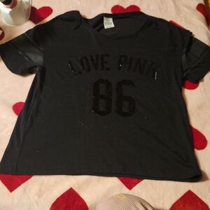 PINK Victoria's Secret Black Love Pink 86 Tee